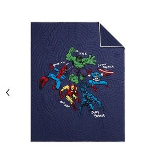 Pottery barn kids marvel quilt and two shams.